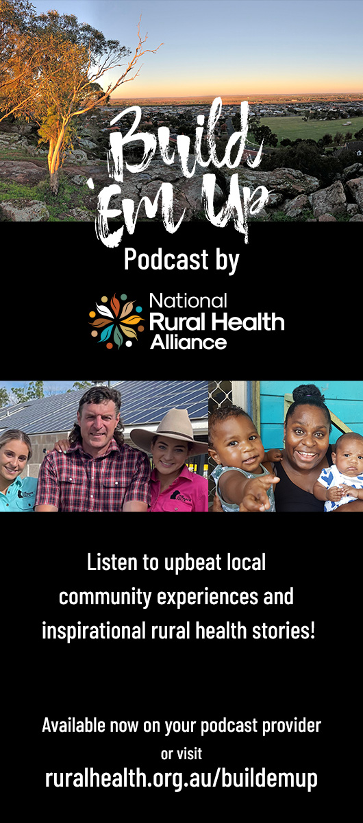 Build 'Em Up podcast by National Rural Health Alliance. Listen to upbeat local community experiences and inspirational rural health stories!