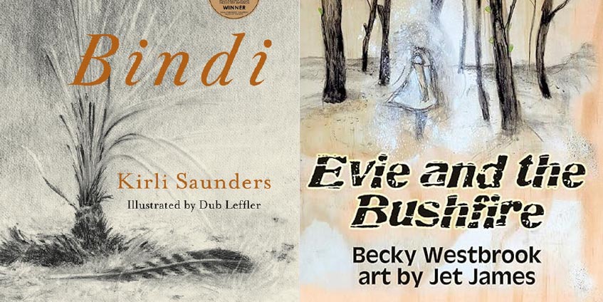 Book covers "Bindi" and "Evie and the Bushfire"