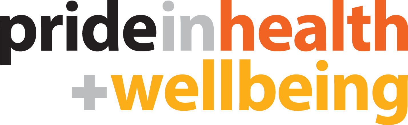 Pride in health + wellbeing logo