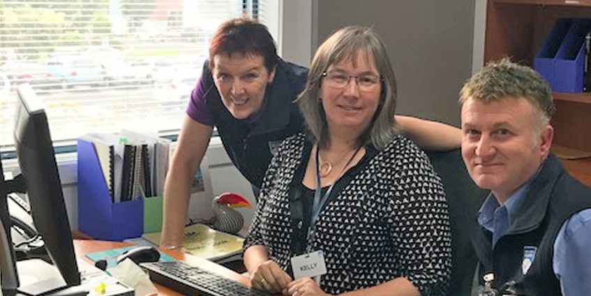 Ali Weedon, Palliative Care Nurse; Kelly Sullivan, Director Nursing, Midwifery and Aged Care; and Daniel Tout, Care Co-ordinator