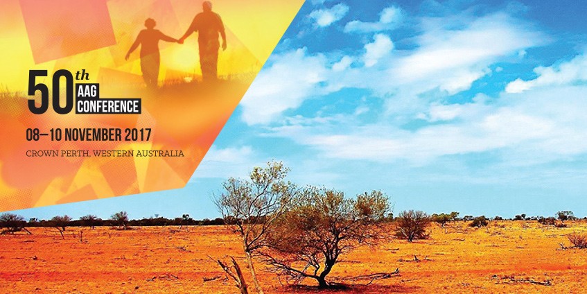 Older couple holding hands graphic and outback landscape photo