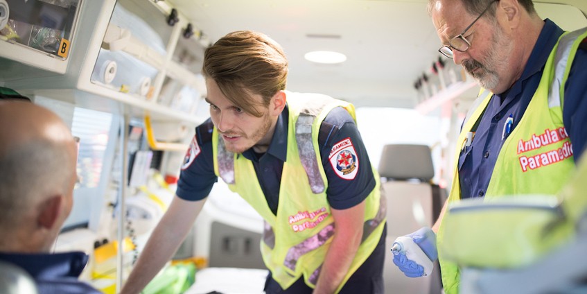Paramedics with male patient