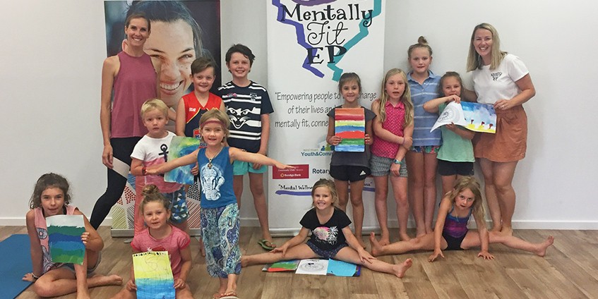 Children and workshop hosts at the Wellbeing workshops on South Australia’s Eyre Peninsular