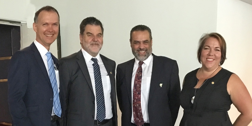 Professor Paul Worley National Rural Health Commissioner; Mark Diamond, National Rural Health Alliance CEO; Dr Ayman Shenouda, Rural GP RACGP Vice President and RACGP Rural Chair; and Tanya Lehmann, National Rural Health Alliance Chair at the Forum