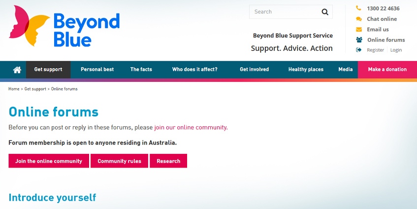 Online forum screen shot