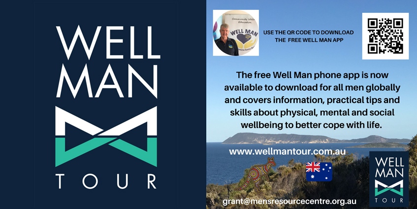 Information about the Well Man app. Images: Men's Resource Centre.