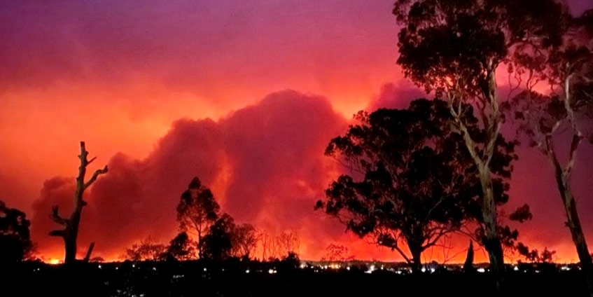 Red sky bushfire