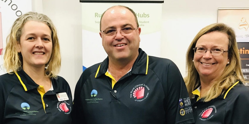 Left to right - Dr Sarah Woodland (WA Northern Hub -Derby), Dr Graeme Fitzclarence (WA Northern Hub - Karratha), Carol Chandler (WA Hubs - Manager)