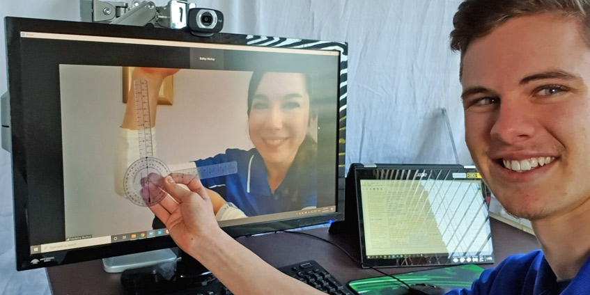 Physiotherapy students continue their service learning placement via online delivery during COVID-19 restrictions. 