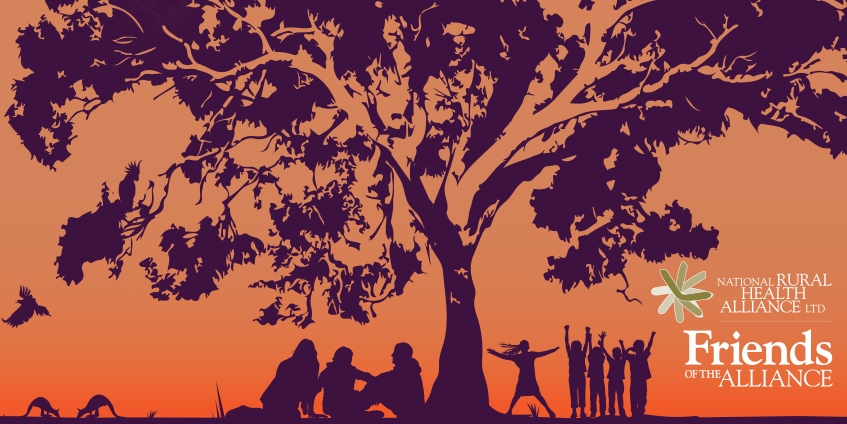 Friends illustration of a tree with people underneath