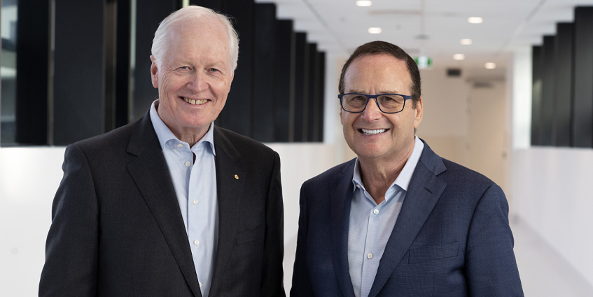 Professors Stephen Davis AM and Geoffrey Donnan AO 