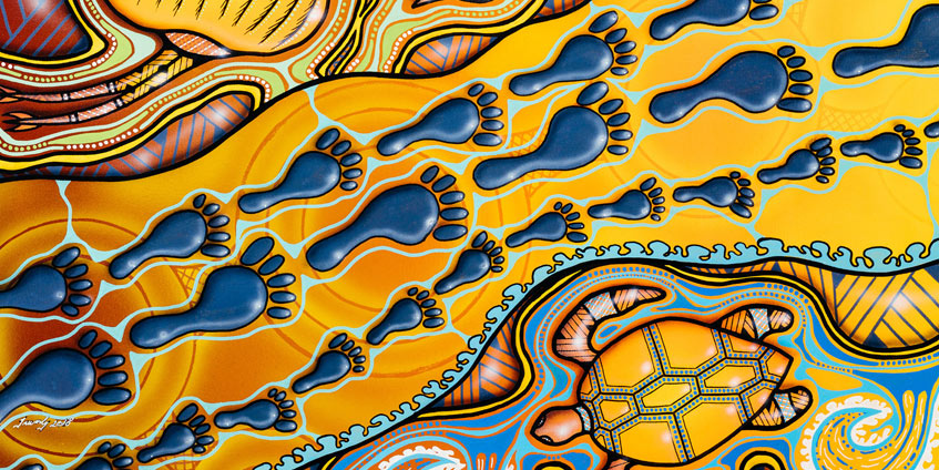 Together We Live – Land and Sea by Kevin Edmonstone, Cairns, artwork commissioned by JCU GP Training.