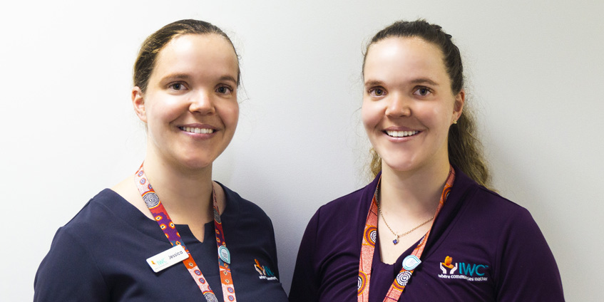 Jessica and Chloe Bauer from Indigenous Wellbeing Centre, Bundaberg, Qld.
