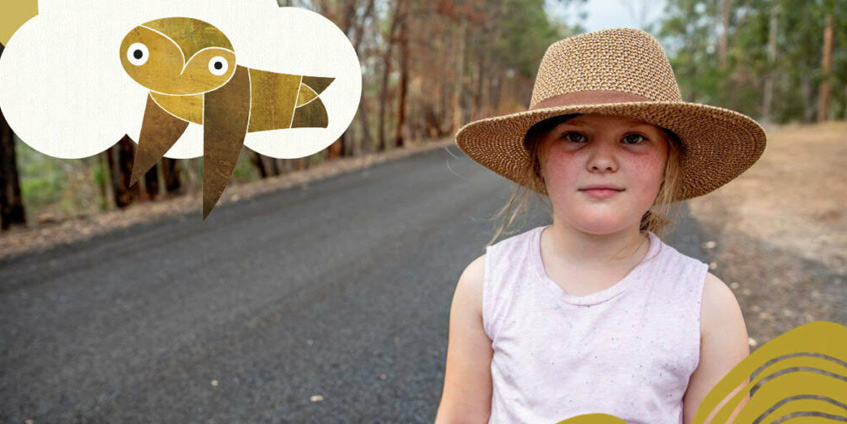 Stormbirds logo with young girl on a rural road