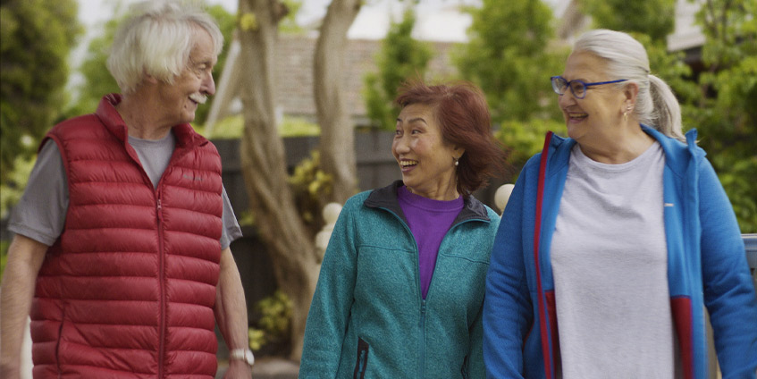 Three women walking