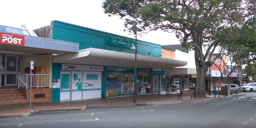 Rural pharmacy and street