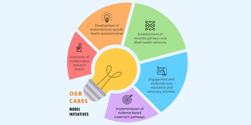 The initiatives taken to implement the OGB CARES model.