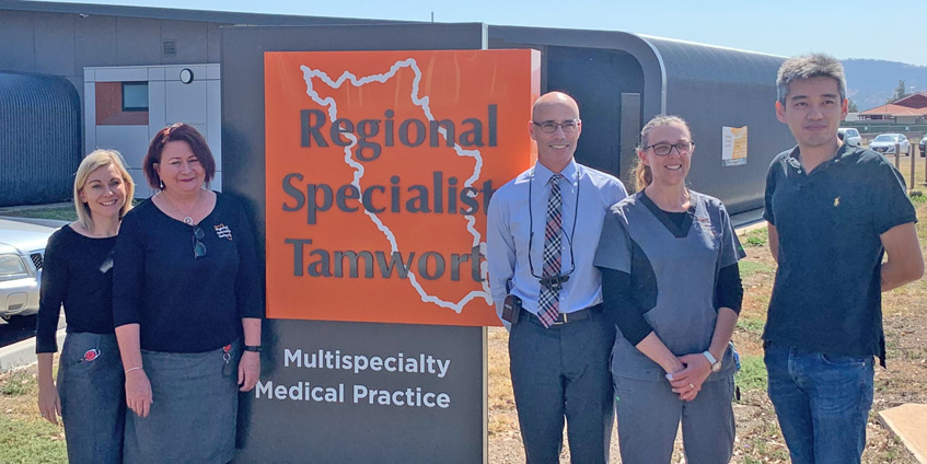 Outreach service clinicians outside the Regional Specialists Tamworth Multispecialty Medical Practice.