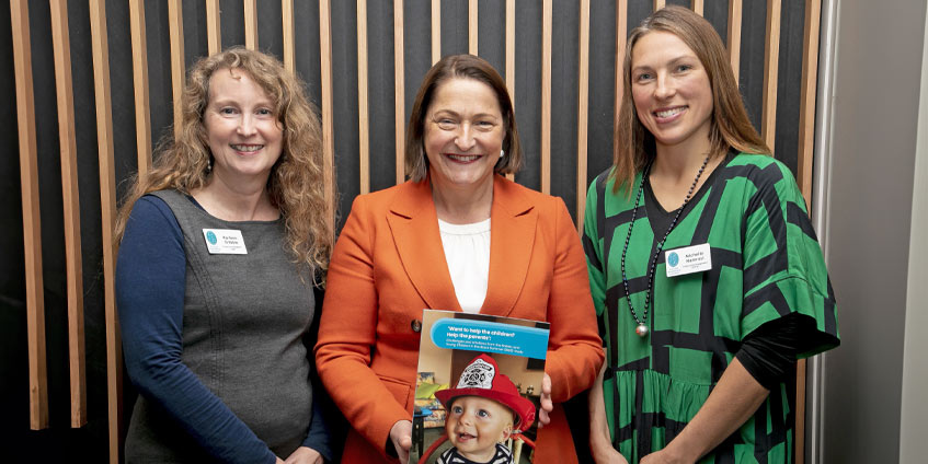Dr Karleen Gribble, Fiona Phillips (Gilmore MP) and Dr Michelle Hamrosi 