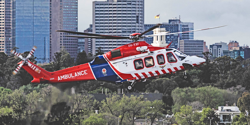 Medical helicopter landing