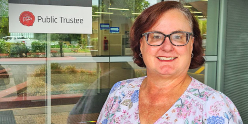 Kathy Belling, Acting Regional Manager at Queensland Public Trustee Mt Isa, celebrating 45-year anniversary of the Mount Isa office this year. (January 2024)