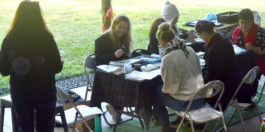 Creative Conversations (Trauma painting skills sharing led by Maureen Hanson) 