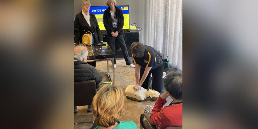 Julie showing CPR