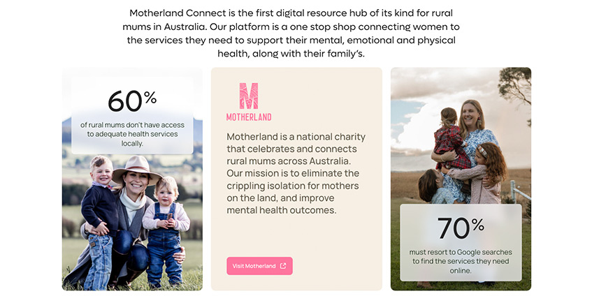 Screen grab with statistics about rural women