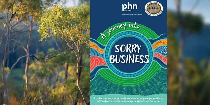 A journey into sorry business cover with bushland background
