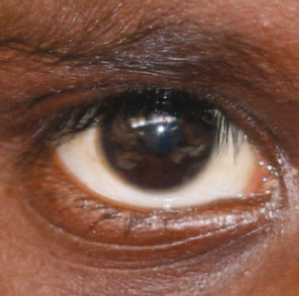 Indigenous boy eye close up