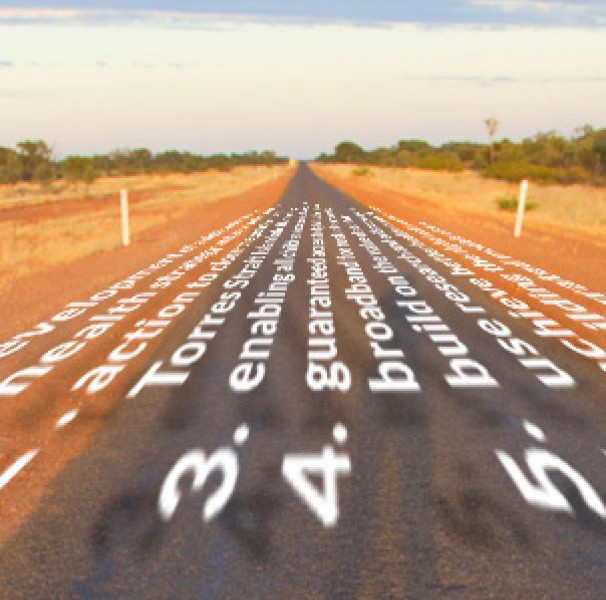 Outback road with text overlay