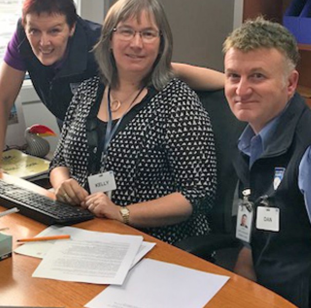Ali Weedon, Palliative Care Nurse; Kelly Sullivan, Director Nursing, Midwifery and Aged Care; and Daniel Tout, Care Co-ordinator