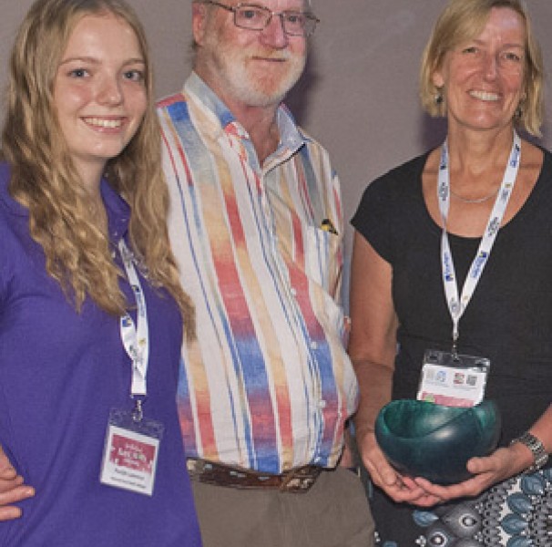 Mandy Pusmucans, her husband John Lawrence, and their daughter, Pantjiti Lawrence, from Maffra in Victoria 