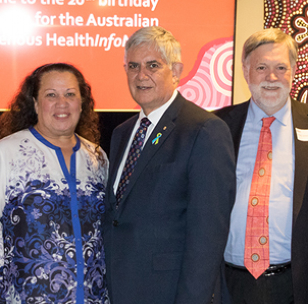 Official anniversary event in Parliament House Canberra L-R Neil Drew, Colleen Hayward, Hon Ken Wyatt MP, John Finlay Jones, Mick Adams
