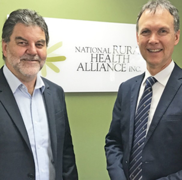 National Rural Health Commissioner Professor Paul Worley and Interim NRHA CEO Mark Diamond during Paul's visit to NRHA