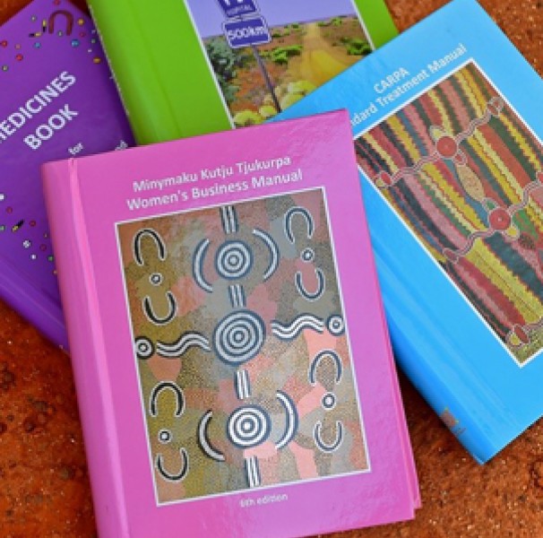Manuals on red earth ground
