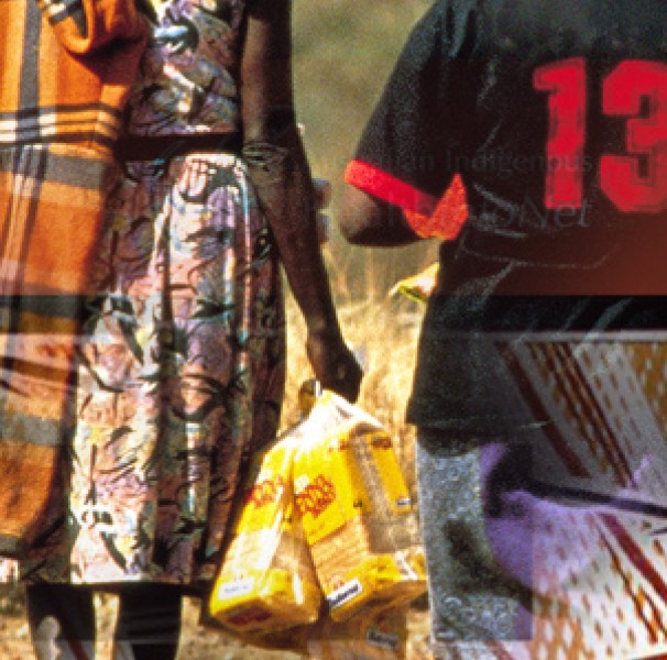 Aboriginal family with bread