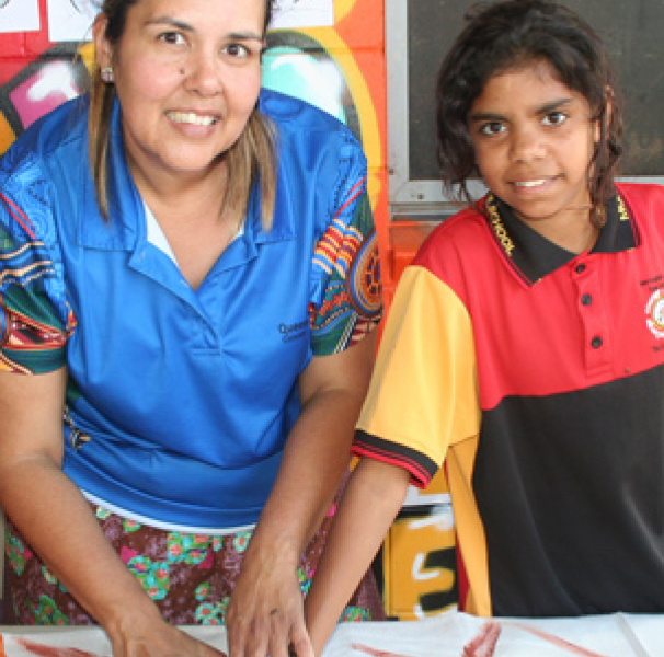 Building a sharing tree at a Health Awareness Event with the Mornington Island community