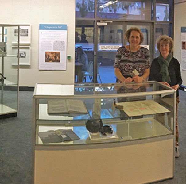 A/Prof Kath Weston and A/Prof Louella McCarthy, curators of the Caring for the Incarcerated exhibition about the history of prison medicine. The exhibition was held at the University of Wollongong in 2017