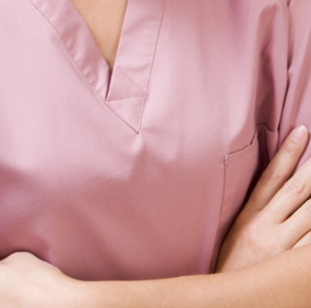 Nurse folding arms
