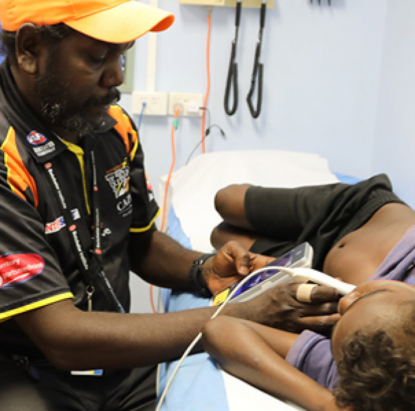 Dr Josh Francis, Shannon Brown and Trey Brown in Maningrida