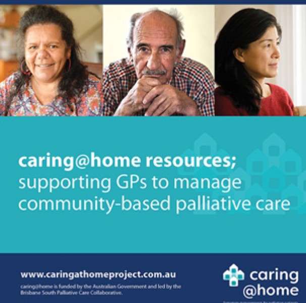 caring@home resources graphic with three faces