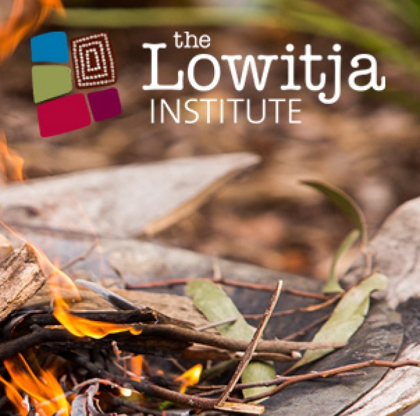 Lowitja logo over smoking ceromony