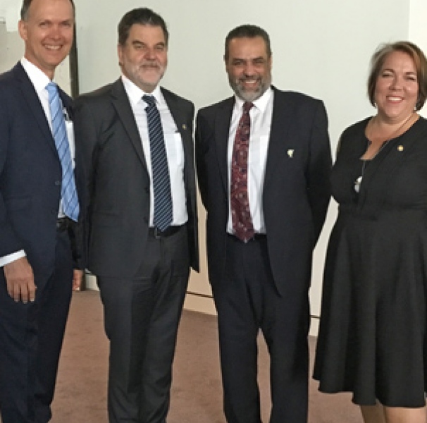 Professor Paul Worley National Rural Health Commissioner, Mark Diamond, National Rural Health Alliance CEO; Dr Ayman Shenouda, Rural GP, RACGP Vice President and RACGP Rural Chair; and Tanya Lehmann, National Rural Health Alliance Chair at the Forum