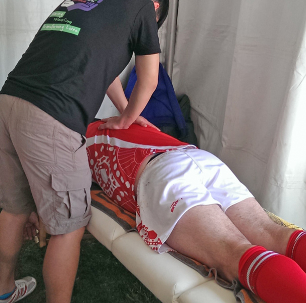 RMIT chiropractic students from the NSW Koori knockout in 2014 in Raymond Terrace near Newcastle