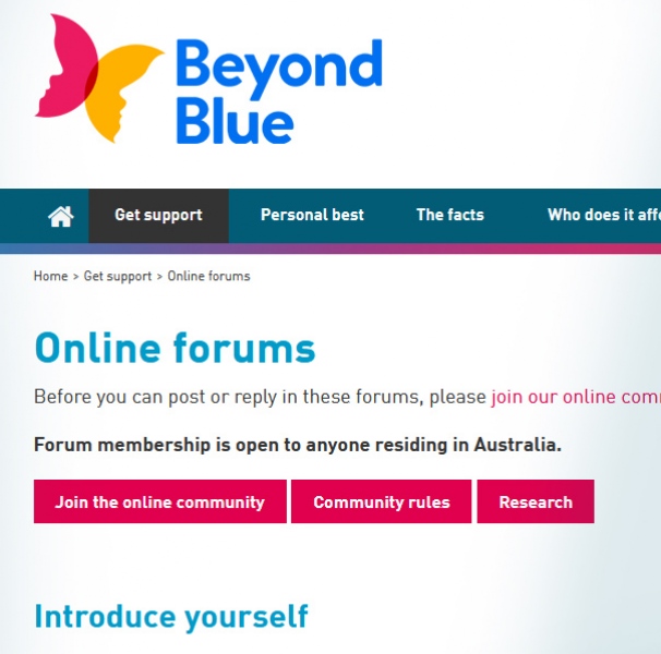 Online forum screen shot