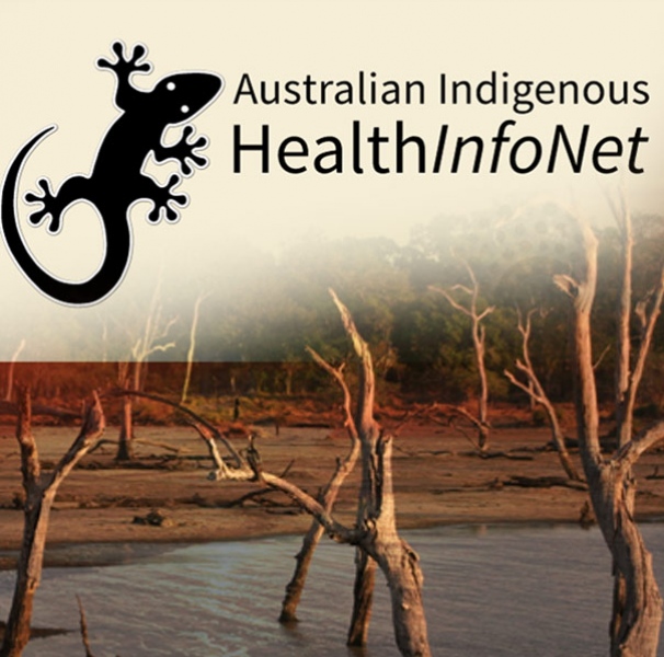 Health Info Network logo and dead trees
