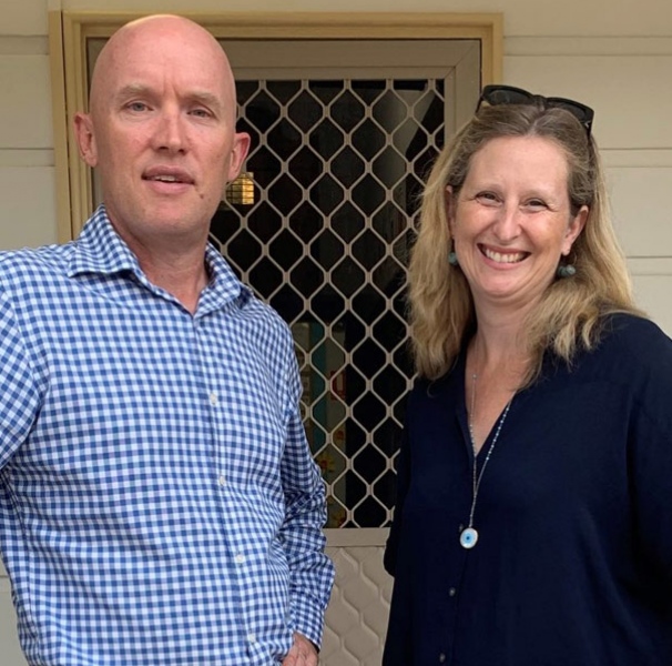 Quaama Public School Principal Daniel Roe with Royal Far West Business Director Jacqui Emery