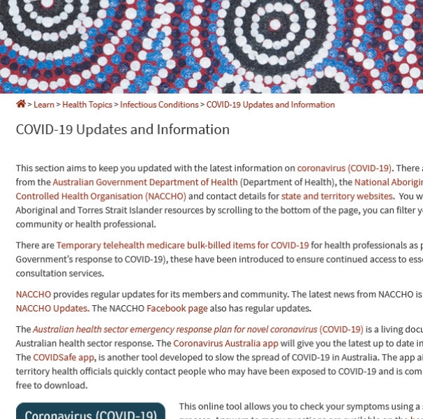 COVID-19 Updates and Information portal.