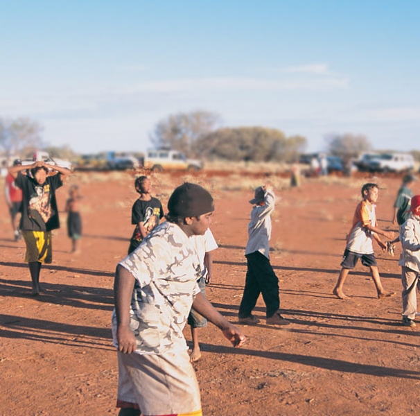 Boys playing AFL